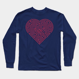 Maze Heart Valentine Long Sleeve T-Shirt